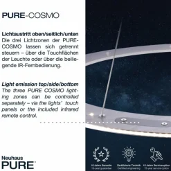 Luminaires Paul Neuhaus Suspension Paul Neuhaus PURE-COSMO LED Aluminium, 17 lumières, Télécommandes* Éclairage Led