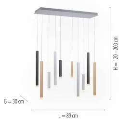 Luminaires Paul Neuhaus Suspension Paul Neuhaus PURE-GEMIN LED Aluminium, Noir, 10 lumières* Suspensions