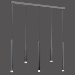 Luminaires Paul Neuhaus Suspension Paul Neuhaus PURE-GEMIN LED Aluminium, Noir, 5 lumières* Suspensions