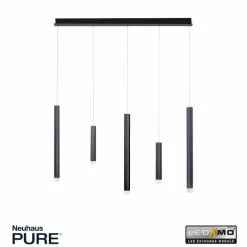 Luminaires Paul Neuhaus Suspension Paul Neuhaus PURE-GEMIN LED Aluminium, Noir, 5 lumières* Suspensions