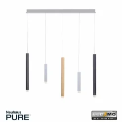 Luminaires Paul Neuhaus Suspension Paul Neuhaus PURE-GEMIN LED Aluminium, Laiton, Noir, 5 lumières* Éclairage Led