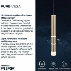Luminaires Paul Neuhaus Suspension Paul Neuhaus PURE-VEGA LED Laiton, 9 lumières* Suspensions