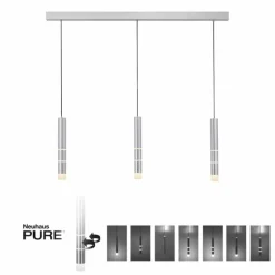 Luminaires Paul Neuhaus Suspension Paul Neuhaus PURE-VEGA LED Aluminium, 3 lumières* Éclairage Led