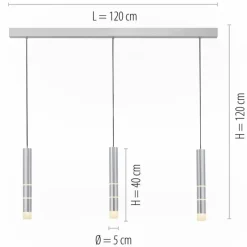 Luminaires Paul Neuhaus Suspension Paul Neuhaus PURE-VEGA LED Aluminium, 3 lumières* Éclairage Led