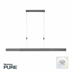 Luminaires Paul Neuhaus Suspension Paul Neuhaus PURE-MOTO LED Gris, 3 lumières, Télécommandes* Éclairage Led