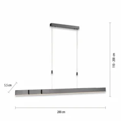 Luminaires Paul Neuhaus Suspension Paul Neuhaus PURE-MOTO LED Gris, 3 lumières, Télécommandes* Éclairage Led