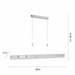 Luminaires Paul Neuhaus Suspension Paul Neuhaus PURE-MOTO LED Aluminium, 3 lumières, Télécommandes* Éclairage Led