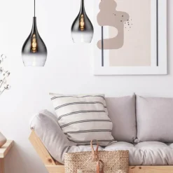 Suspension Verre Fumé-Luminaires Paul Neuhaus Suspension Paul Neuhaus PILUA Chrome, 1 lumière