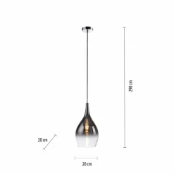 Suspension Verre Fumé-Luminaires Paul Neuhaus Suspension Paul Neuhaus PILUA Chrome, 1 lumière