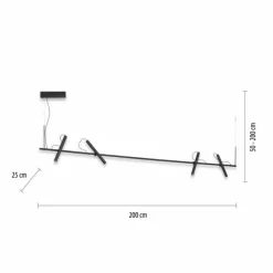 Luminaires Paul Neuhaus Suspension Paul Neuhaus PURE-TUTUA LED Noir, 4 lumières* Éclairage Led