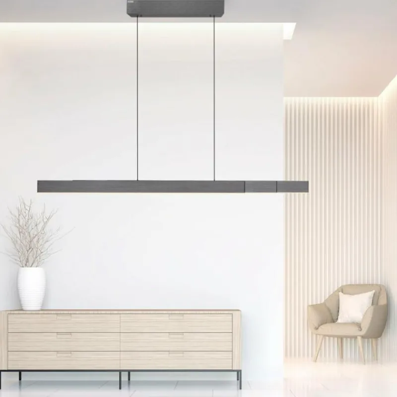 Luminaires Paul Neuhaus Suspension Paul Neuhaus PURE-MOTO-RISE LED Gris, 3 lumières, Télécommandes