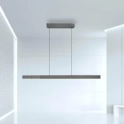 Luminaires Paul Neuhaus Suspension Paul Neuhaus PURE-MOTO-RISE LED Gris, 3 lumières, Télécommandes