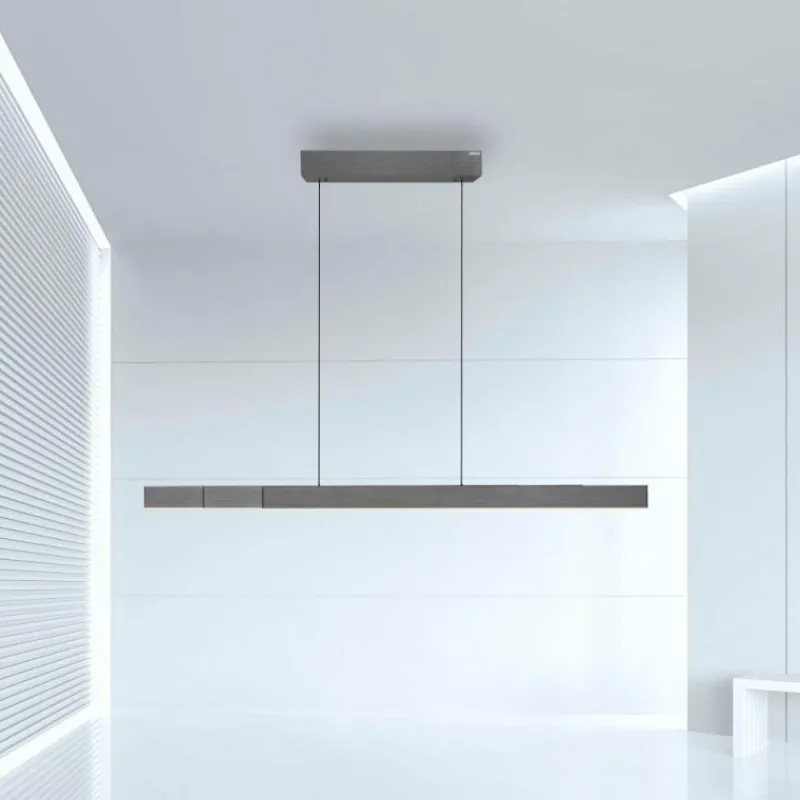 Luminaires Paul Neuhaus Suspension Paul Neuhaus PURE-MOTO-RISE LED Gris, 3 lumières, Télécommandes