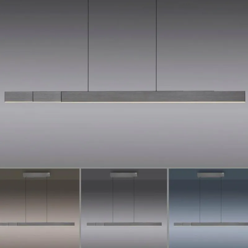 Luminaires Paul Neuhaus Suspension Paul Neuhaus PURE-MOTO-RISE LED Gris, 3 lumières, Télécommandes