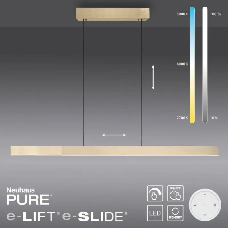 Luminaires Paul Neuhaus Suspension Paul Neuhaus PURE-MOTO-RISE LED Or, 3 lumières, Télécommandes