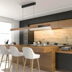 Lampes En Bois-Luminaires Paul Neuhaus Suspension Paul Neuhaus PURE-MOTO-RISE LED Couleur bois, Noir, 3 lumières, Télécommandes