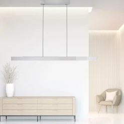 Luminaires Paul Neuhaus Suspension Paul Neuhaus PURE-MOTO-RISE LED Argenté, 3 lumières, Télécommandes