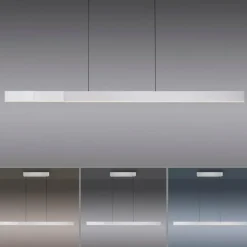 Luminaires Paul Neuhaus Suspension Paul Neuhaus PURE-MOTO-RISE LED Argenté, 3 lumières, Télécommandes