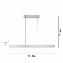 Luminaires Paul Neuhaus Suspension Paul Neuhaus PURE-MOTO-RISE LED Argenté, 3 lumières, Télécommandes
