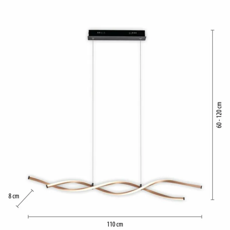 Lampes Dorées-Luminaires Paul Neuhaus Suspension Paul Neuhaus POLINA LED Noir, 1 lumière