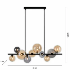 Suspension Verre Fumé-Luminaires Paul Neuhaus Suspension Paul Neuhaus POPSICLE LED Noir, 10 lumières