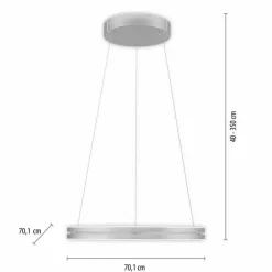 Luminaires Paul Neuhaus Suspension Paul Neuhaus PURE E-LOOP LED Argenté, 2 lumières, Télécommandes* Éclairage Led
