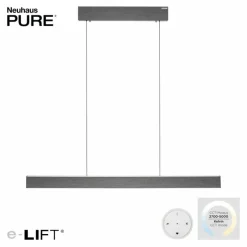 Luminaires Paul Neuhaus Suspension Paul Neuhaus PURE E-MOTION LED Gris, 1 lumière, Télécommandes* Éclairage Led