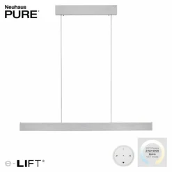 Luminaires Paul Neuhaus Suspension Paul Neuhaus PURE E-MOTION LED Argenté, 1 lumière, Télécommandes* Éclairage Led