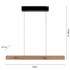Lampes En Bois-Luminaires Paul Neuhaus Suspension Paul Neuhaus PURE E-MOTION LED Couleur bois, Noir, 1 lumière, Télécommandes