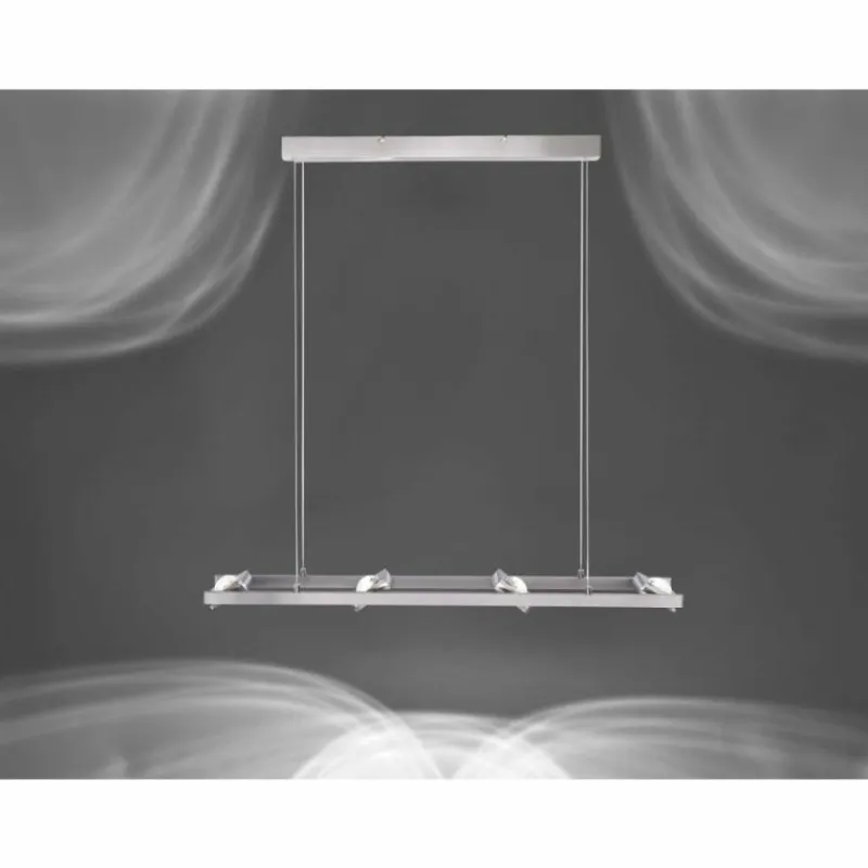 Paul Neuhaus Q-Serie Suspension Paul Neuhaus Q-Fisheye LED Acier inoxydable, 8 lumières, Télécommandes, Changeur de couleurs