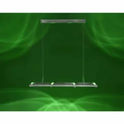 Paul Neuhaus Q-Serie Suspension Paul Neuhaus Q-Fisheye LED Acier inoxydable, 8 lumières, Télécommandes, Changeur de couleurs