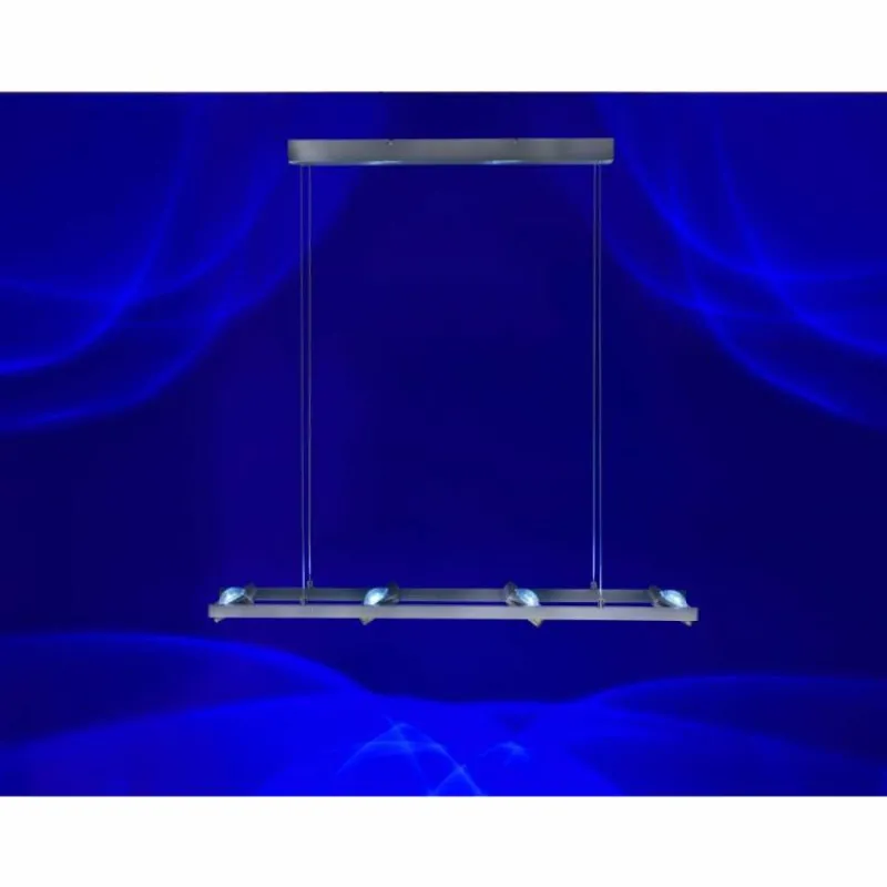 Paul Neuhaus Q-Serie Suspension Paul Neuhaus Q-Fisheye LED Acier inoxydable, 8 lumières, Télécommandes, Changeur de couleurs