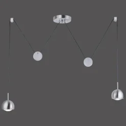 Paul Neuhaus Q-Serie Suspension Paul Neuhaus Q-ADAM LED Acier inoxydable, 2 lumières, Télécommandes, Changeur de couleurs