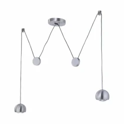 Paul Neuhaus Q-Serie Suspension Paul Neuhaus Q-ADAM LED Acier inoxydable, 2 lumières, Télécommandes, Changeur de couleurs