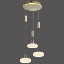 Paul Neuhaus Q-Serie Suspension Paul Neuhaus Q-ETIENNE LED Laiton, 3 lumières, Télécommandes