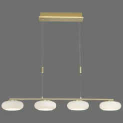 Paul Neuhaus Q-Serie Suspension Paul Neuhaus Q-ETIENNE LED Laiton, 4 lumières, Télécommandes