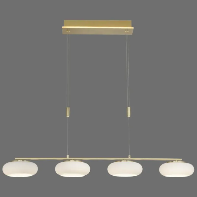 Paul Neuhaus Q-Serie Suspension Paul Neuhaus Q-ETIENNE LED Laiton, 4 lumières, Télécommandes