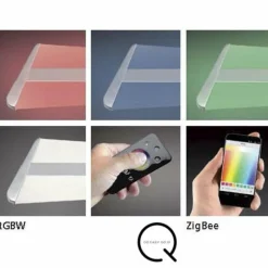 Paul Neuhaus Q-Serie Suspension Paul Neuhaus Q-Riller LED Chrome, 14 lumières, Télécommandes, Changeur de couleurs