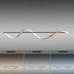 Paul Neuhaus Q-Serie Suspension Paul Neuhaus Q-SWING LED Anthracite, Or, 1 lumière, Télécommandes