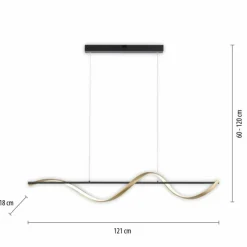 Paul Neuhaus Q-Serie Suspension Paul Neuhaus Q-SWING LED Anthracite, Or, 1 lumière, Télécommandes