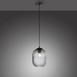 Suspension Verre Fumé-Luminaires Paul Neuhaus Suspension Paul Neuhaus SHITAKE Noir, 1 lumière