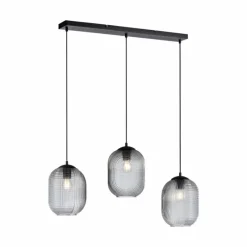 Suspension Verre Fumé-Luminaires Paul Neuhaus Suspension Paul Neuhaus SHITAKE Noir, 3 lumières