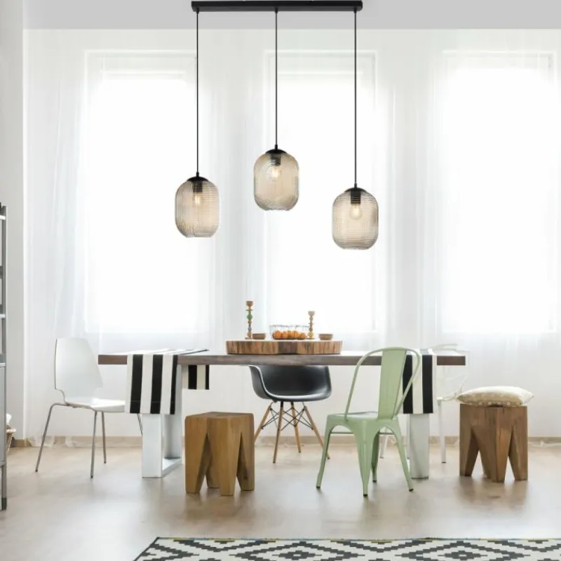 Luminaires Paul Neuhaus Suspension Paul Neuhaus SHITAKE Noir, 3 lumières