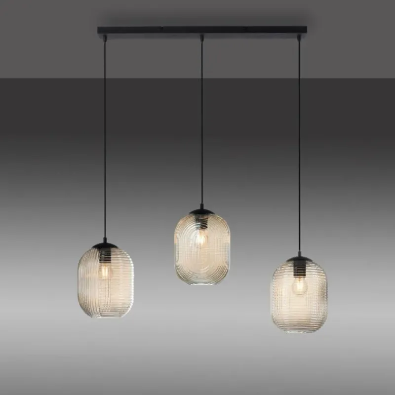 Luminaires Paul Neuhaus Suspension Paul Neuhaus SHITAKE Noir, 3 lumières