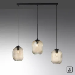 Luminaires Paul Neuhaus Suspension Paul Neuhaus SHITAKE Noir, 3 lumières