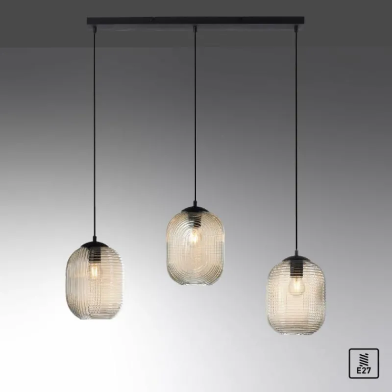 Luminaires Paul Neuhaus Suspension Paul Neuhaus SHITAKE Noir, 3 lumières