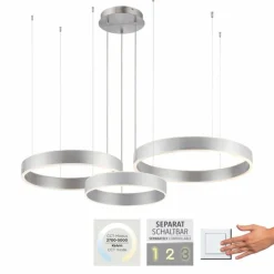 Luminaires Paul Neuhaus Suspension Paul Neuhaus SCULLI LED Argenté, 2 lumières* Éclairage Led