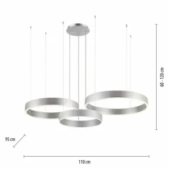 Luminaires Paul Neuhaus Suspension Paul Neuhaus SCULLI LED Argenté, 2 lumières* Éclairage Led