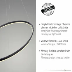 Luminaires Paul Neuhaus Suspension Paul Neuhaus TITUS LED Anthracite, 1 lumière* Éclairage Led