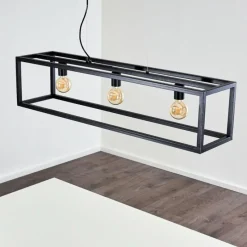 Lampes Industrielles-hofstein Suspension Paulins Noir, 3 lumières